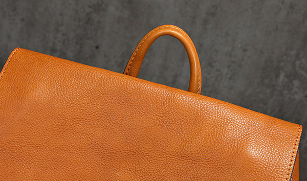 Cute Women's Small Leather Backpack Purse Ladies Brown Leather Rucksack Bag Cool