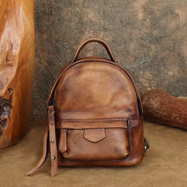 Cute Womens Genuine Leather Bckpack Purse Leather Rucksack Badass