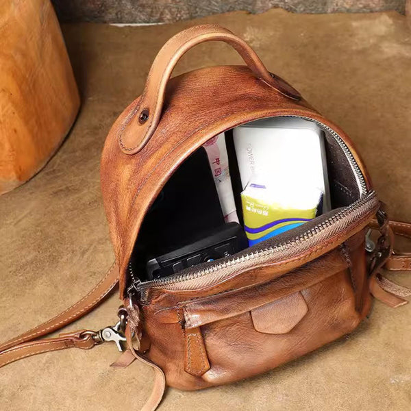 Cute Womens Genuine Leather Bckpack Purse Leather Rucksack Capacity