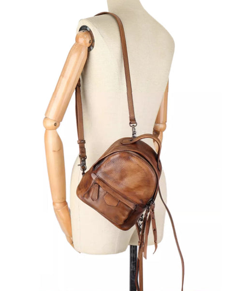 Cute Womens Genuine Leather Bckpack Purse Leather Rucksack Cute