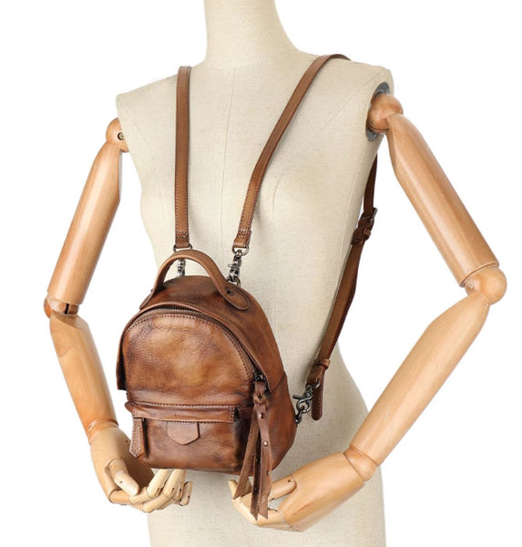 Cute Womens Genuine Leather Bckpack Purse Leather Rucksack Elegant