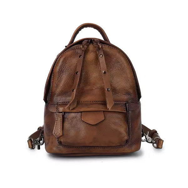 Mini Womens Genuine Leather Bckpack Purse Leather Rucksack