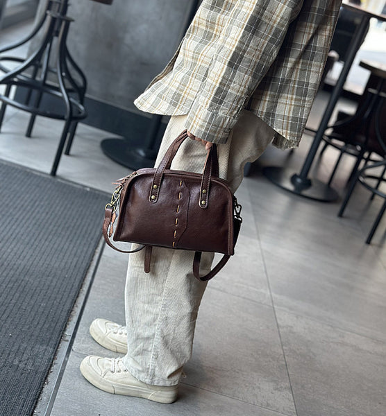 Cute Womens Genuine Leather Shoulder Bag Small Leather Crossbody Bag Front