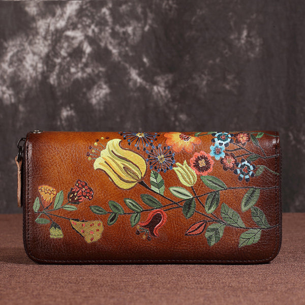 Cute Womens Leather Clutch Wallet Genuine Leather Purse For Ladies Beautiful