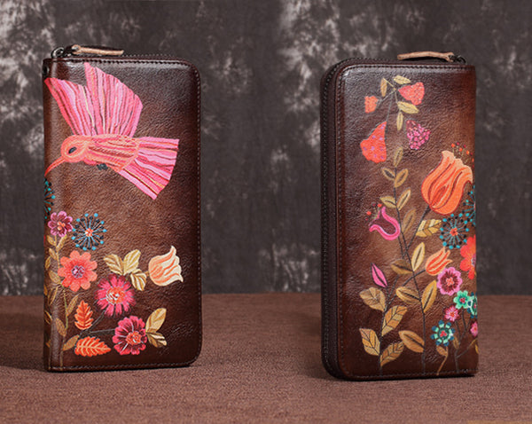 Cute Womens Leather Clutch Wallet Genuine Leather Purse For Ladies Casual