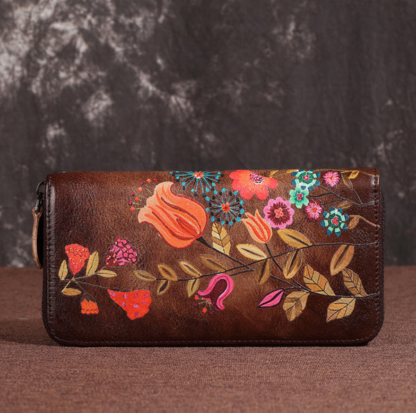 Cute Womens Leather Clutch Wallet Genuine Leather Purse For Ladies Classic