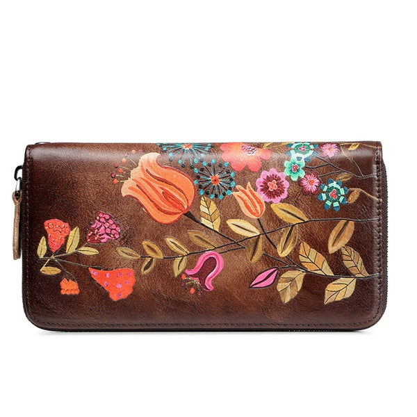 Cute Womens Leather Clutch Wallet Genuine Leather Purse For Ladies Classy