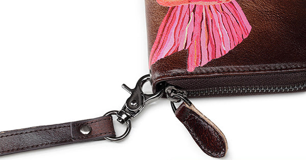 Cute Womens Leather Clutch Wallet Genuine Leather Purse For Ladies Cowhide