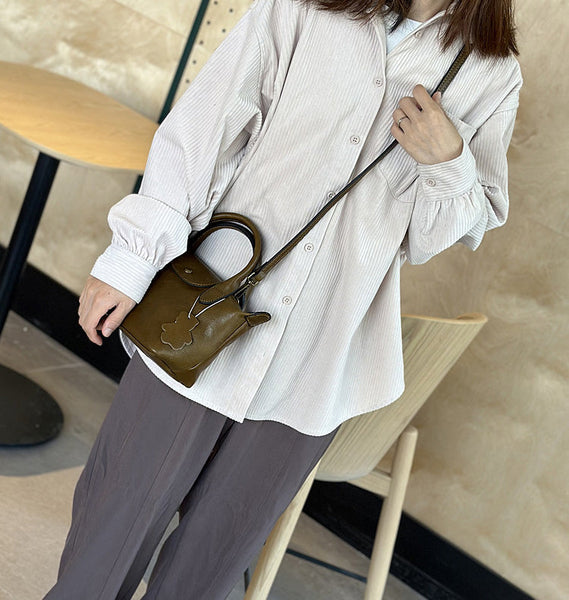 Stylish Ladies Genuine Leather Satchel Bags Cross Body Leather Handbag