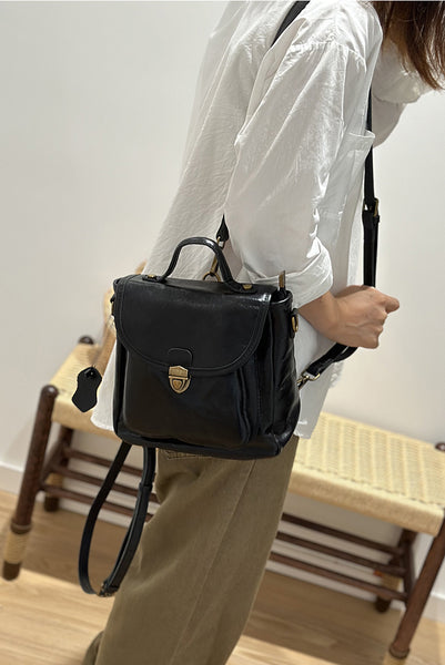 Cute Womens Mini Leather Backpack Bag Small Over The Shoulder Purse Cowhide