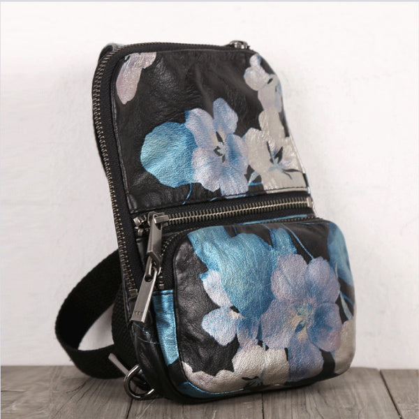 Elegant Women's Leather Crossbody Sling Bag Chest Bag For Women Classy