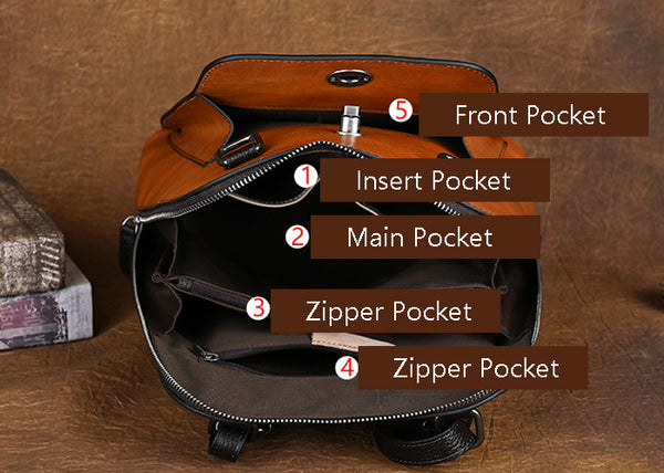 Embossed Pattern Women's Small Leather Backpack Purse Leather Rucksack Fashionable