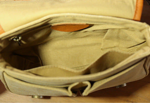 Ethnic Style Ladies Small Canvas Crossbody Bag Women's Satchel Bag Inside