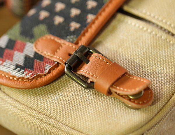 Ethnic Style Ladies Small Canvas Crossbody Bag Women's Satchel Bag Nice