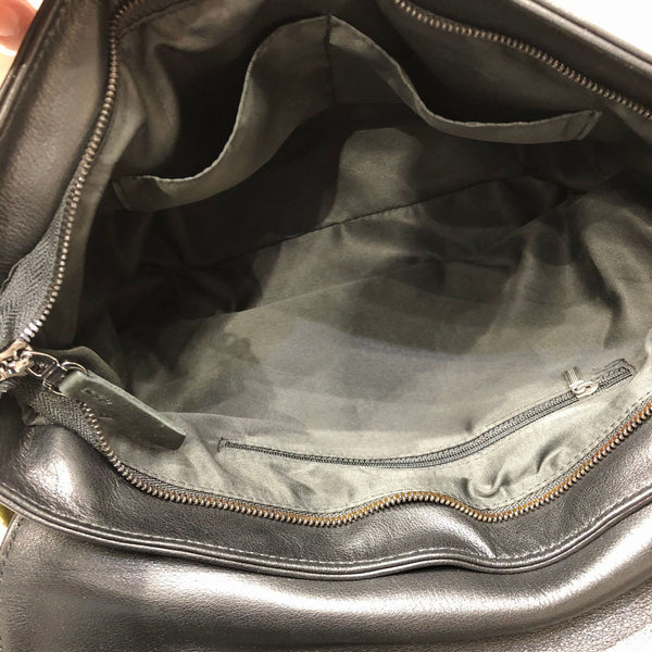 Fashionable Womens Black Leather Sling Bag Genuine Leather Crossbody Bags Capacity