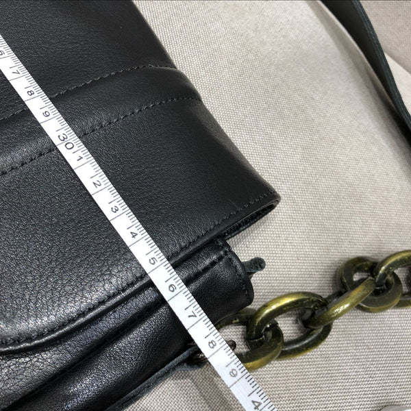 Fashionable Womens Black Leather Sling Bag Genuine Leather Crossbody Bags Elegant