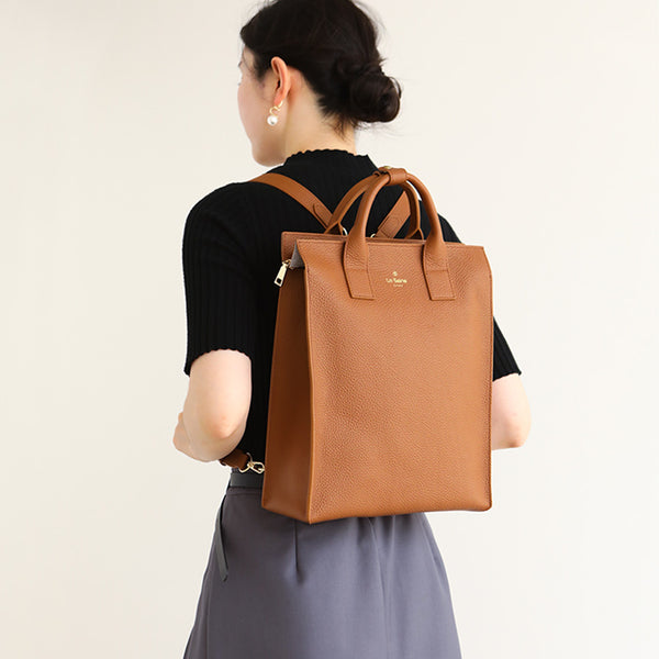 Functional Square Leather Backpack and Top Handle Handbag for Women