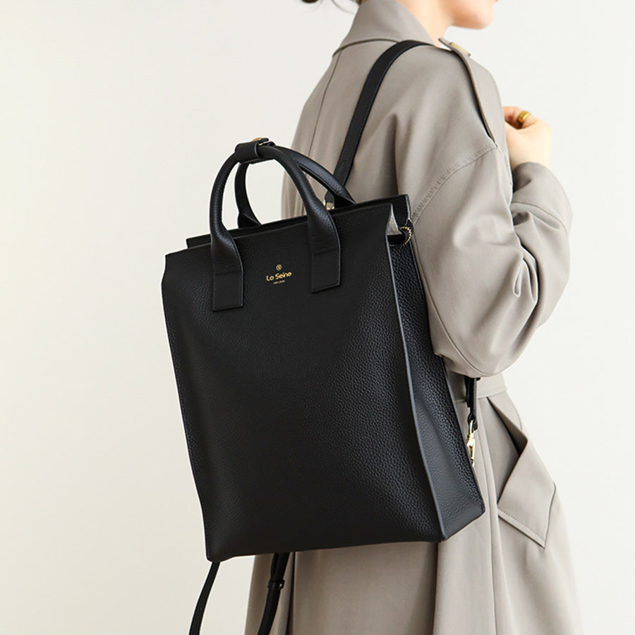 Functional Square Leather Backpack Top Handle Handbag for Women Casual