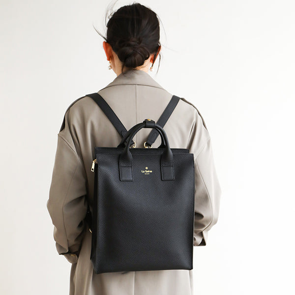 Functional Square Leather Backpack Top Handle Handbag for Women Classy