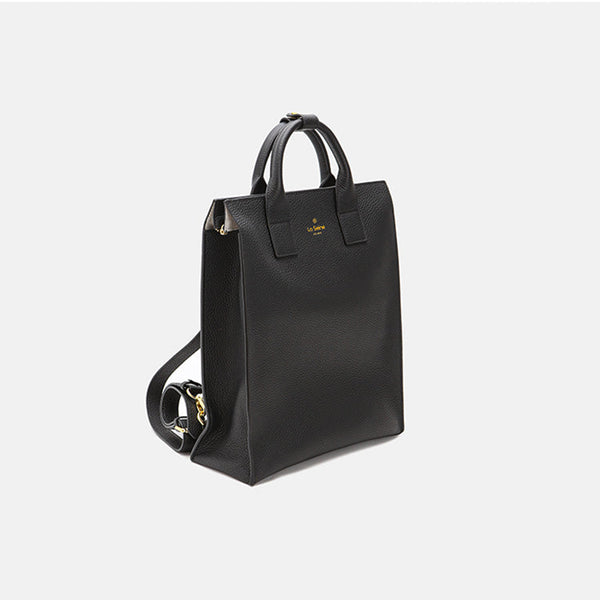 Functional Square Leather Backpack Top Handle Handbag for Women Fashionable