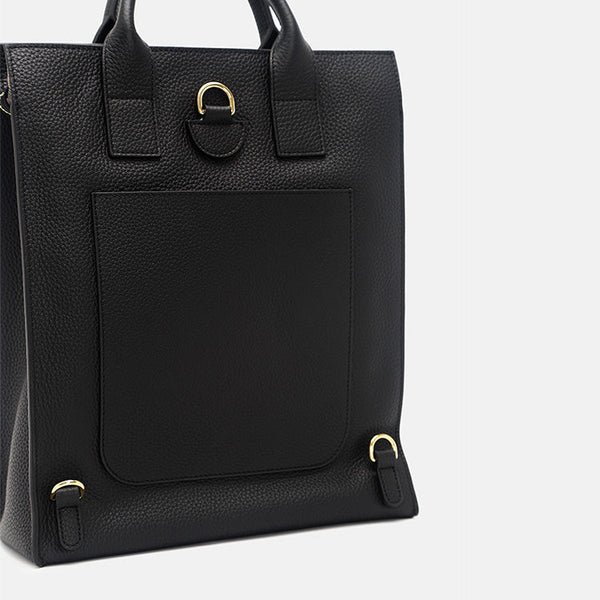 Functional Square Leather Backpack Top Handle Handbag for Women Original