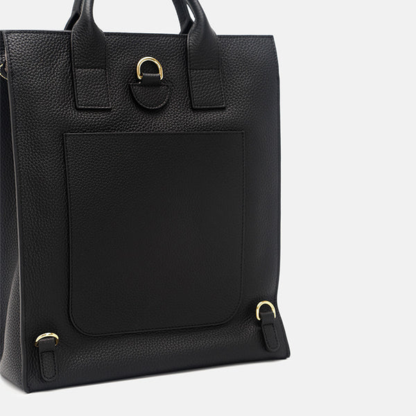 Functional Square Leather Backpack Top Handle Handbag for Women Original