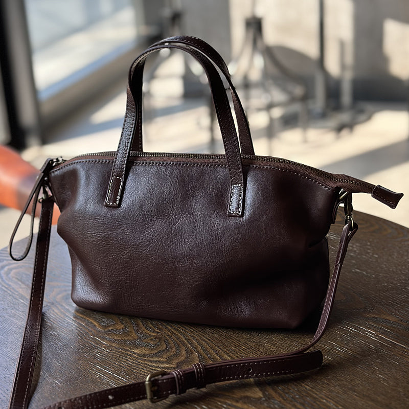 Genuine Leather Crossbody Bags For Women Zip Top Real Leather Handbags Classic