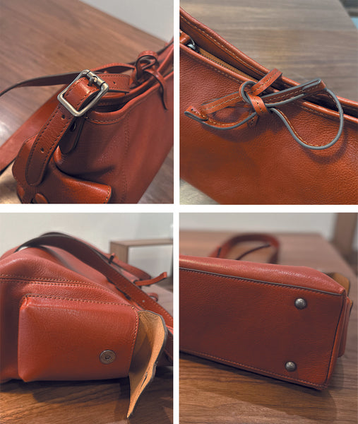 Genuine Leather Shoulder Bag for Women Minimalist Large Capacity Crossbody Tote for Work and Everyday Use Details