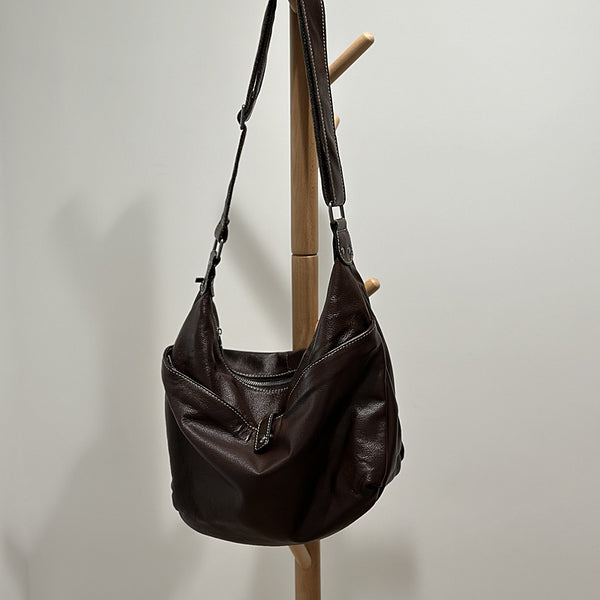 Hobo Ladies Leather Cross Body Bags Medium Brown Leather Shoulder Bag Casual