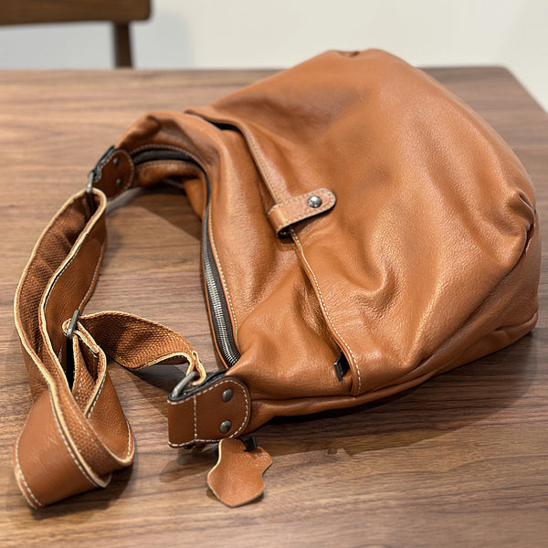 Hobo Ladies Leather Cross Body Bags Medium Brown Leather Shoulder Bag Classy