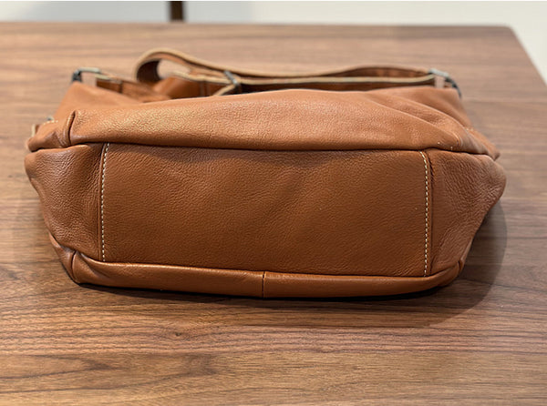 Hobo Ladies Leather Cross Body Bags Medium Brown Leather Shoulder Bag Genuine-Leather