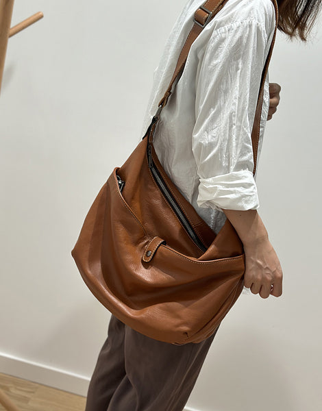 Hobo Ladies Leather Cross Body Bags Medium Brown Leather Shoulder Bag Stylish