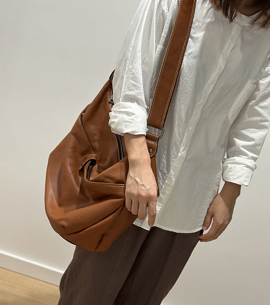 Hobo Ladies Leather Cross Body Bags Medium Brown Leather Shoulder Bag Vintage
