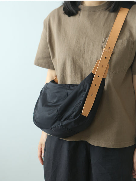 Hobo Women's Nylon Crossbody Bag Nylon Shoulder Bags with Leather Accents Badass