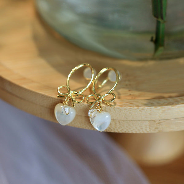 Hypoallergenic Clip On Earrings for Women-Gold Plated Sterling Silver with Mother of Pearl No Piercing Needed
