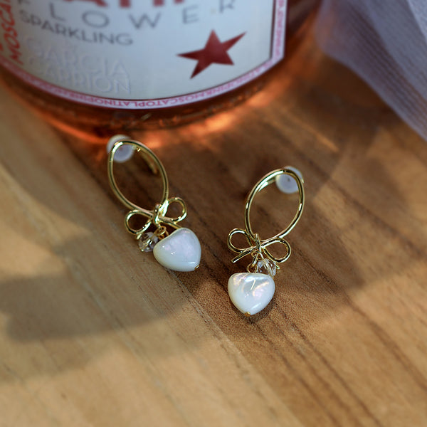 Hypoallergenic Clip On Earrings for Women-Gold Plated Sterling Silver with Mother of Pearl No Piercing Needed