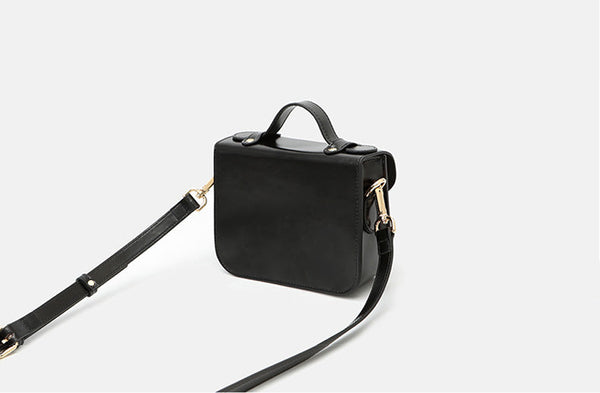 Ladies Mini Leather Crossbody Bag Brown Shoulder Bag Back