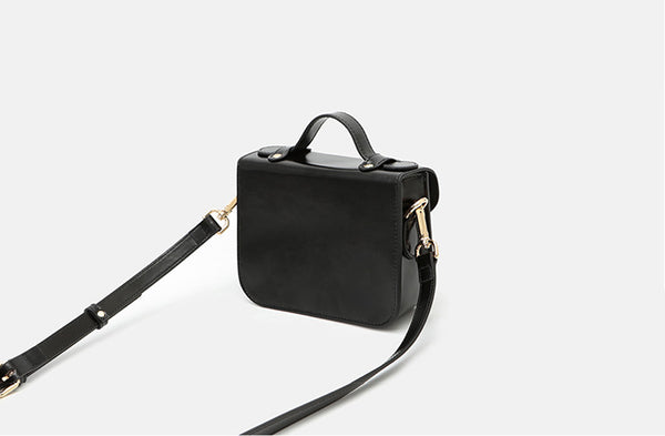 Ladies Mini Leather Crossbody Bag Brown Shoulder Bag Back