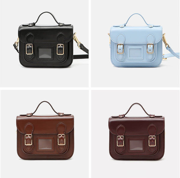 Ladies Mini Leather Crossbody Bag Brown Shoulder Bag Chic