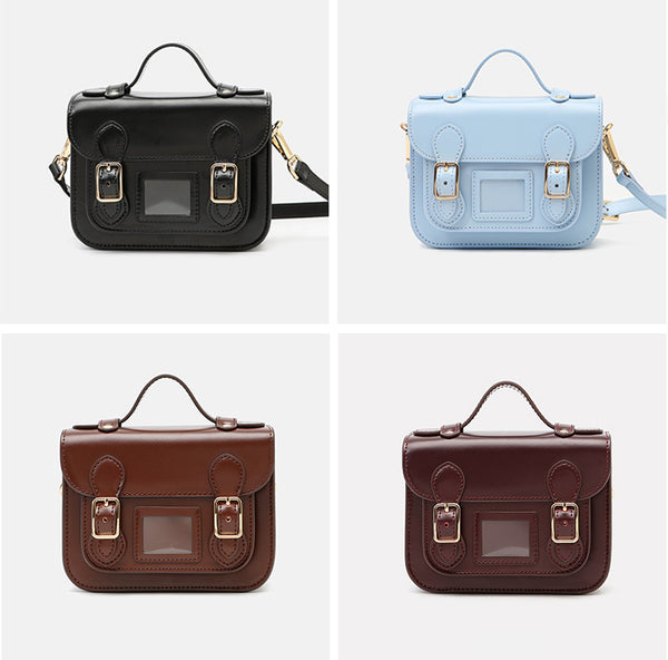 Ladies Mini Leather Crossbody Bag Brown Shoulder Bag Chic