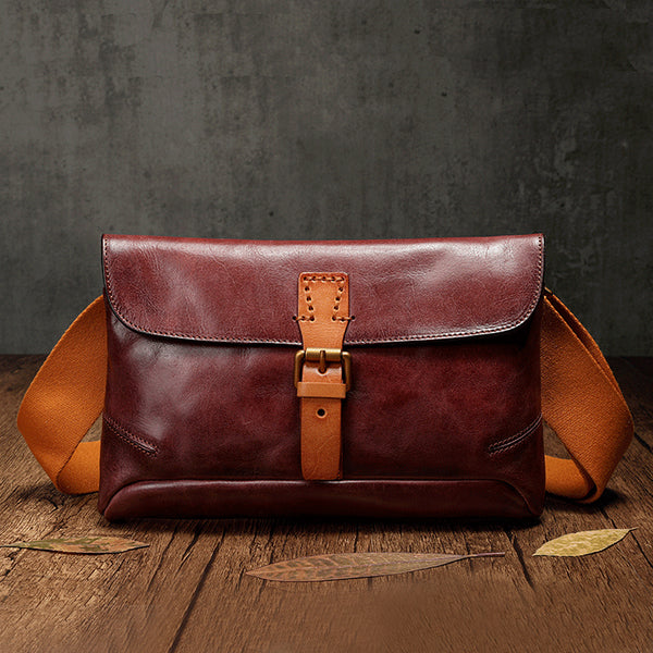 Ladies Small Black Leather Crossbody Bag Leather Messenger Bag For Women Fashion