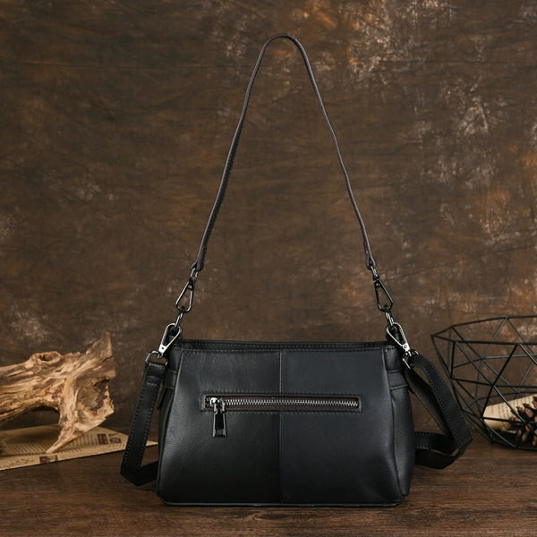 Ladies Small Leather Shoulder Bag Peacock Pattern Embossed Cross Body Leather Handbag Back