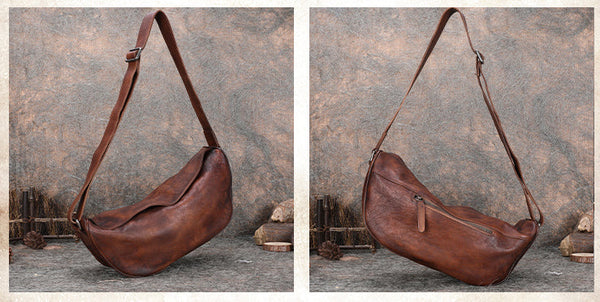 Large Women's Crossbody Chest Bag Leather Sling Bags For Women Stylish