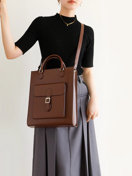 Leather Women's Backpack Purses Brown Leather Crossbody Bag Classic