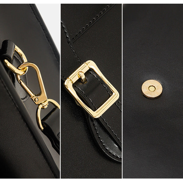 Leather Women's Backpack Purses Brown Leather Crossbody Bag Details