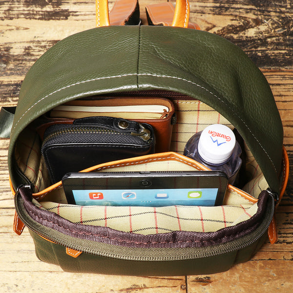 Mini Genuine Leather Backpack for Women Soft Cowhide Casual Daypack Capacity