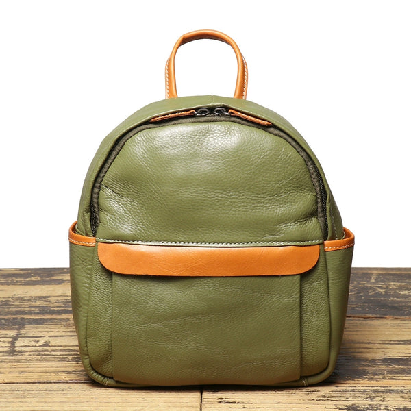 Mini Genuine Leather Backpack for Women Soft Cowhide Casual Daypack Casual