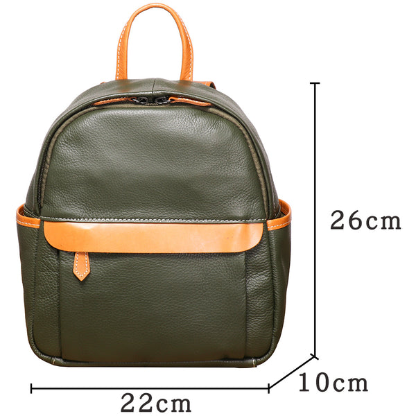 Mini Genuine Leather Backpack for Women Soft Cowhide Casual Daypack Designer