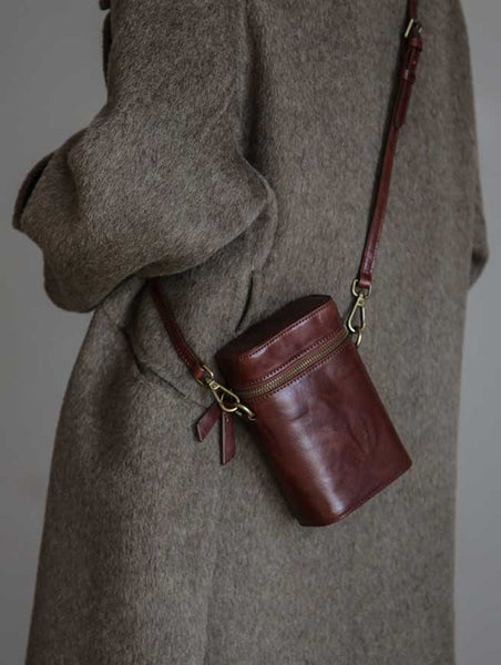 Mini Leather Phone Bag for Women Casual Retro Crossbody Handbag Classic