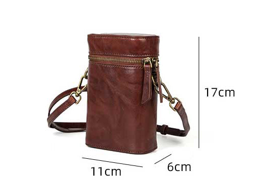 Mini Leather Phone Bag for Women Casual Retro Crossbody Handbag Fashion